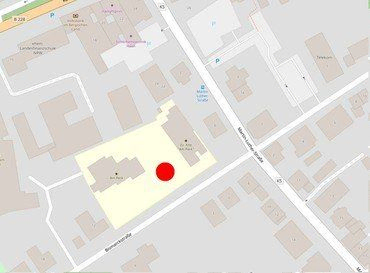 Karte zeigt die Lage der "Kita Am Park" mit einem roten Marker.