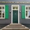 Informationskarte des Gemeinde Büros Haan mit Bild grüner Türen.